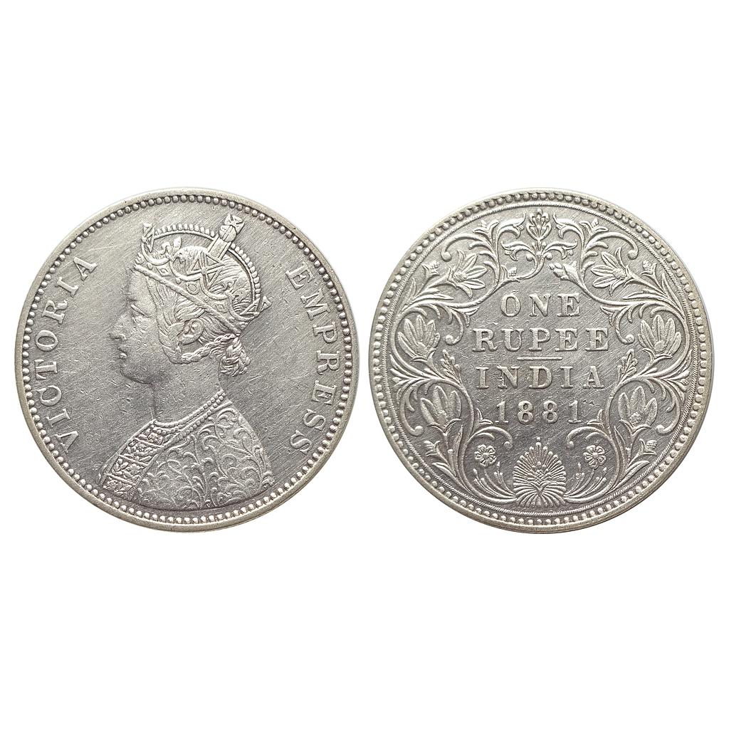 Victoria Empress 1881 Bombay Mint A3 / IV / dot Silver Rupee Scarce