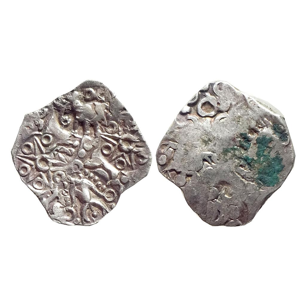 Ancient Silver PMC from Godavari Valley Vidarbha Region ABBC type Silver 1/2 Karshapana