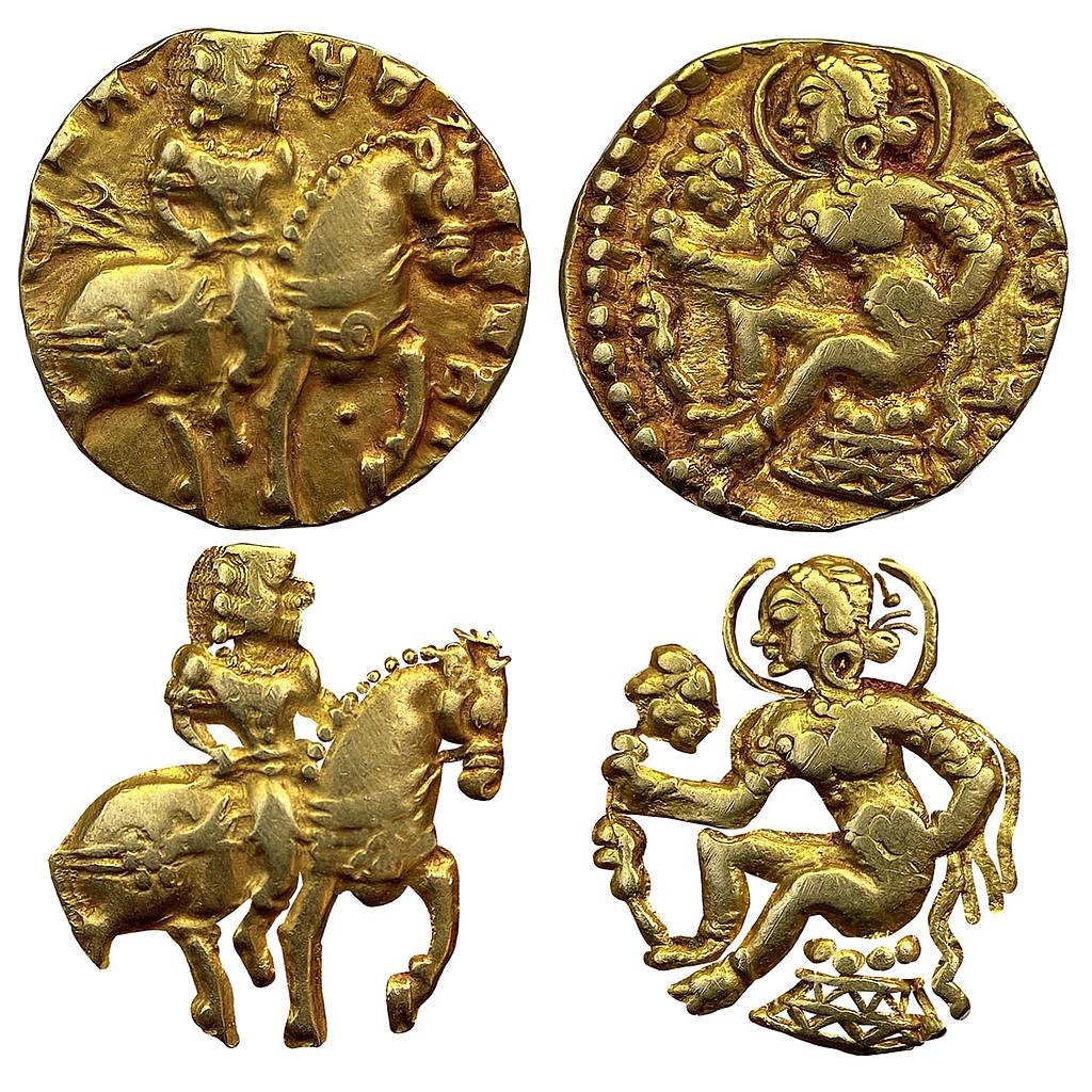 Ancient Guptas Kumaragupta Horserider type Gold Dinara