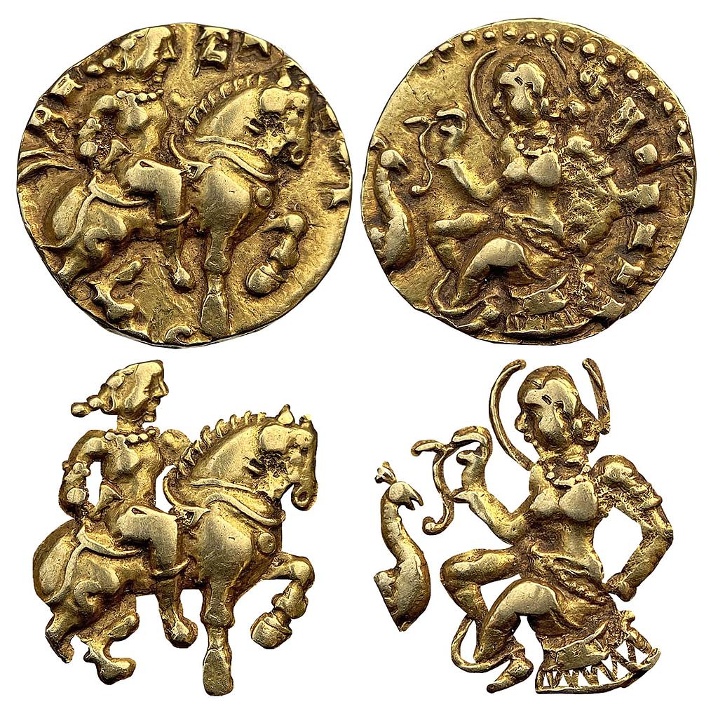 Ancient Guptas Kumaragupta Horserider type Gold Dinara