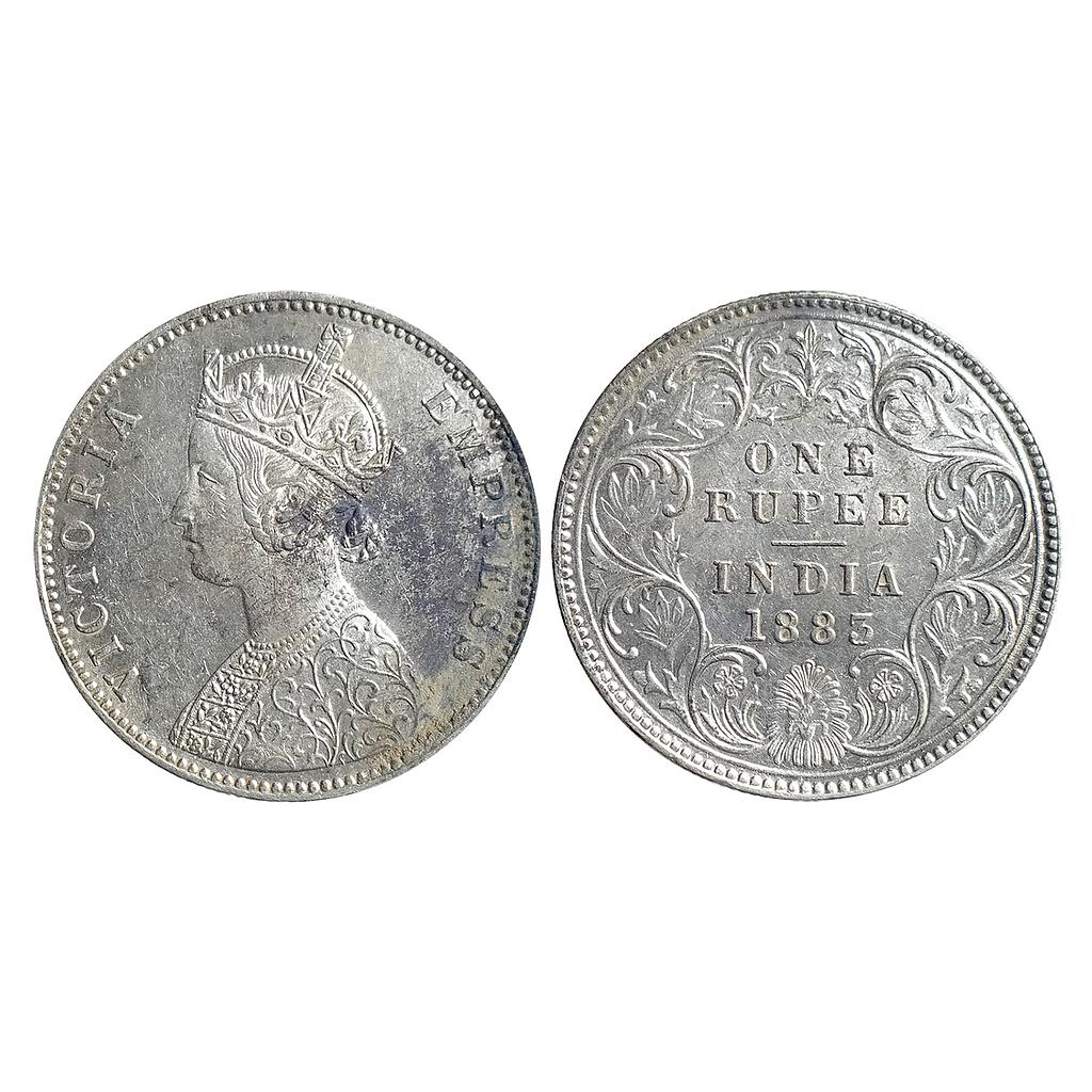 British India Victoria Empress 1883 AD Obv. A3 Rev. I B raised Bombay Mint Silver Rupee