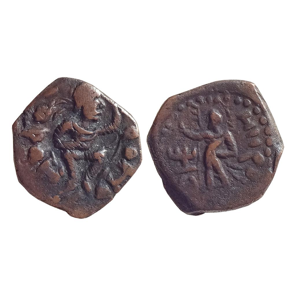 Ancient Kushanas Huvishka Copper Di-Drachm