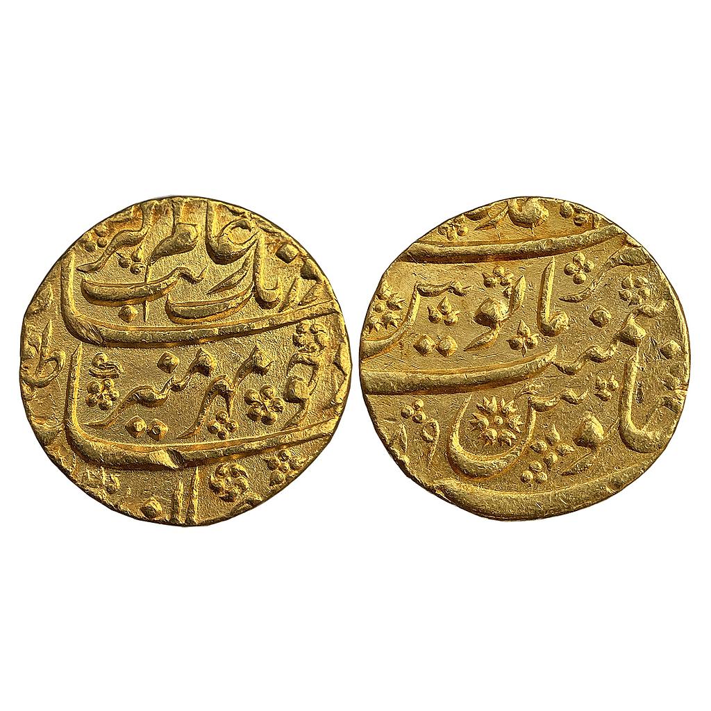 Mughal Aurangzeb Ahmadnagar Mint Gold Mohur