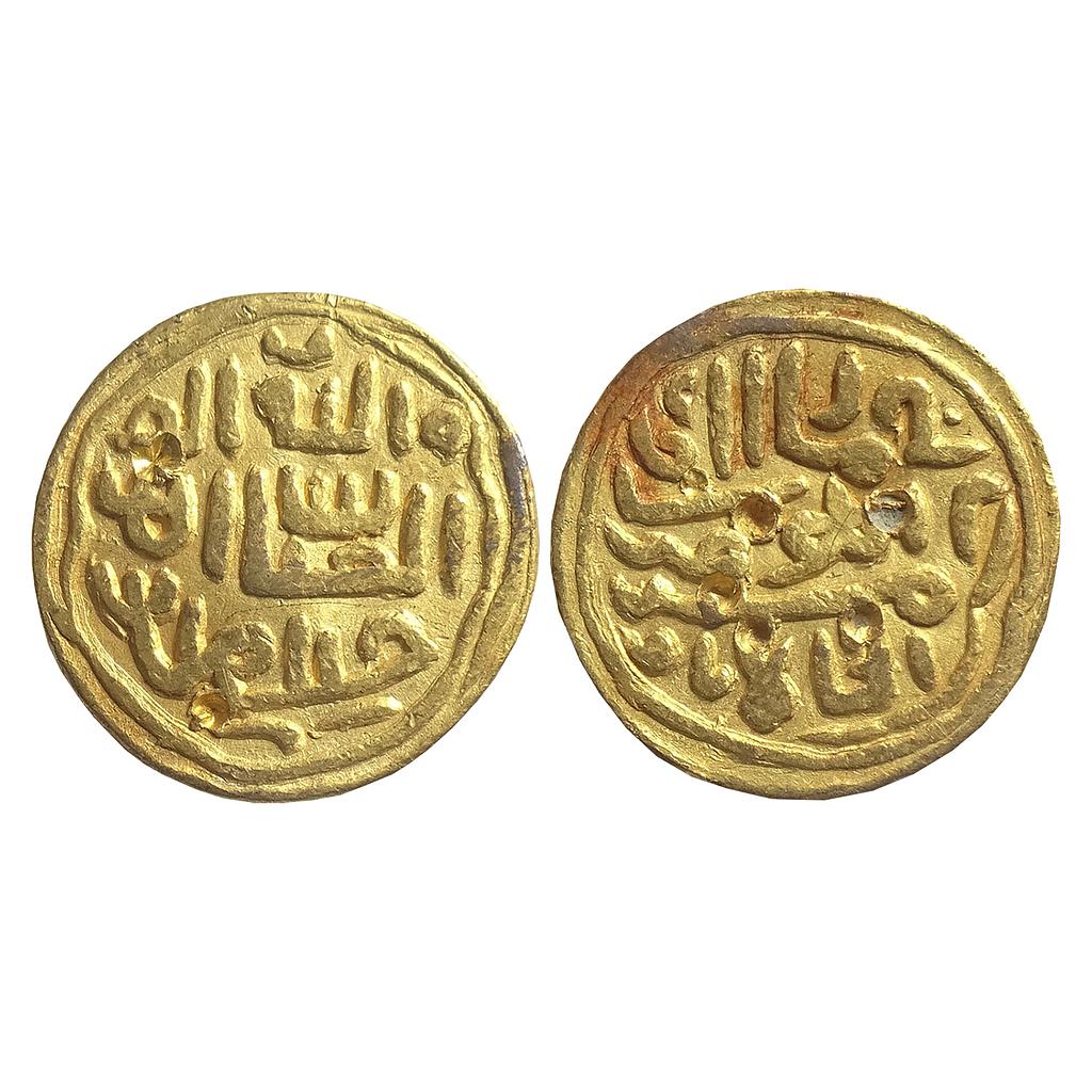Delhi Sultan Muhammad bin Tughlaq INO Caliph abu’l abbas mintless variety Gold Tanka