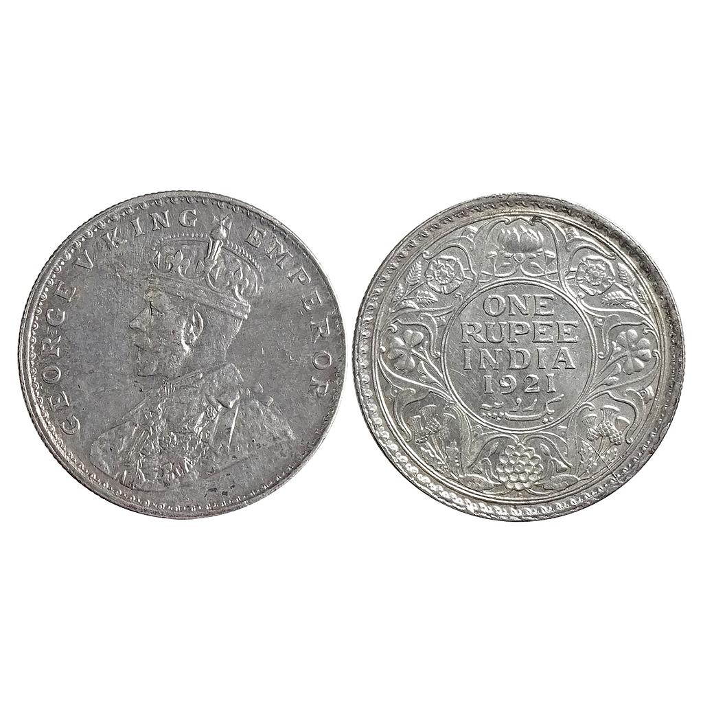British India George V 1921 AD Key Date Bombay Mint Silver Rupee