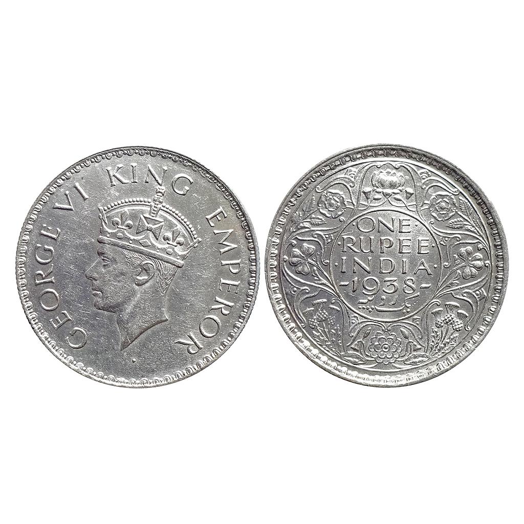 British India George VI 1938 AD Obv A Rev I without Dot Bombay Mint Silver Rupee