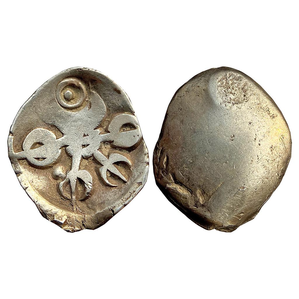Ancient Punch Marked Coinage Gandhara Mahajanapada Silver 1/8 Shatamana