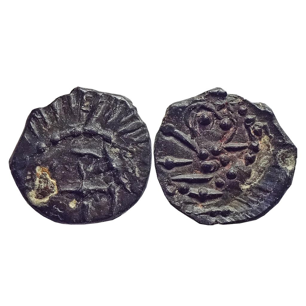 Ancient Post-Vakataka Khandesh Region Local Ruler issue Copper base Alloy