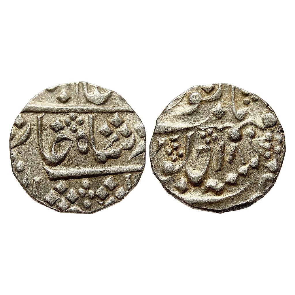 IPS Karauli State Manak Pal INO Shah Alam II pseudo Sawai Jaipur Mint Silver Rupee