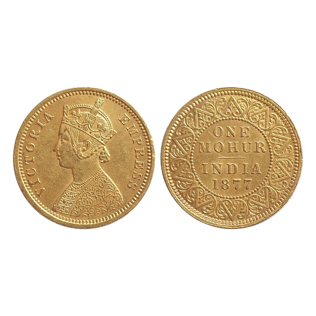 British India Victoria Empress &quot;Gold Mohur&quot; 1877 Calcutta Mint