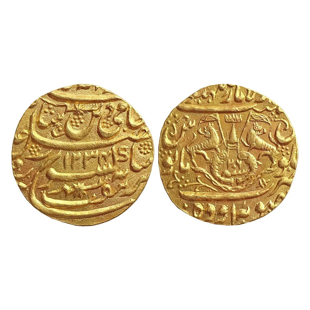 Awadh State Ghazi-ud-din Haider &quot;Gold Mohur&quot; Dar al-Amaret Suba Awadh Lakhnau Mint