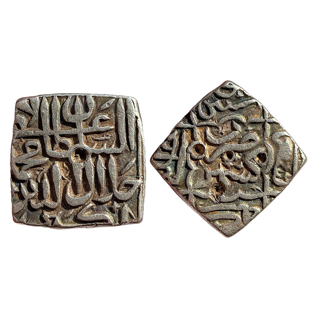 Kashmir Sultan Muhammad Ghazi Shah INO Mughal Emperor Muhammad Akbar Kashmir Mint Silver Square Sasnu