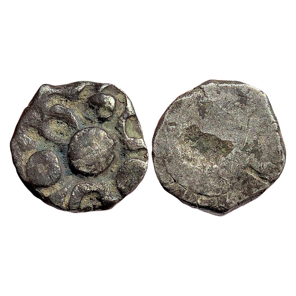 Ancient Punch Marked Coinage Archaic PMC from middle Ganga valley usually attributed to Panchala Mahajanapada Silver Half Karshapana