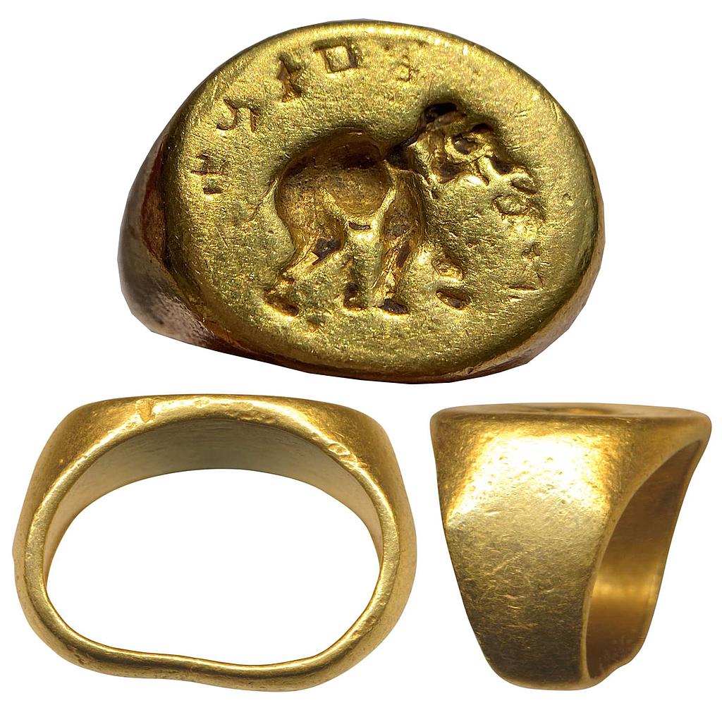 Ancient Signet Ring / Seal Satavahana Elephant Gold Seal