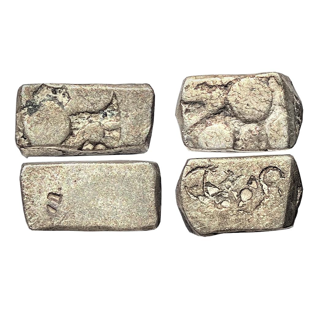 Ancient Panchala Mahajanapada set of two coins Silver Half Karshapanas