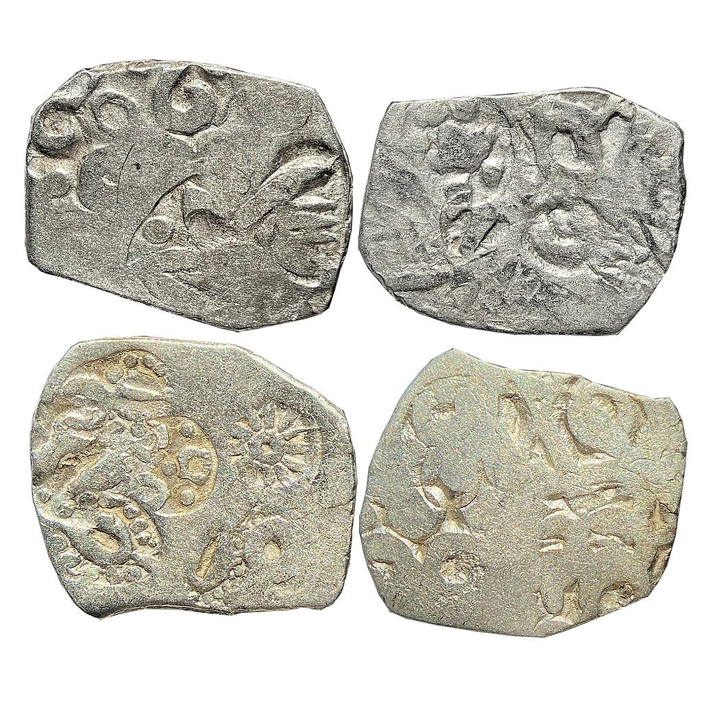 Ancient Kosala Mahajanapada set of two coins Silver Half Vimshatikas