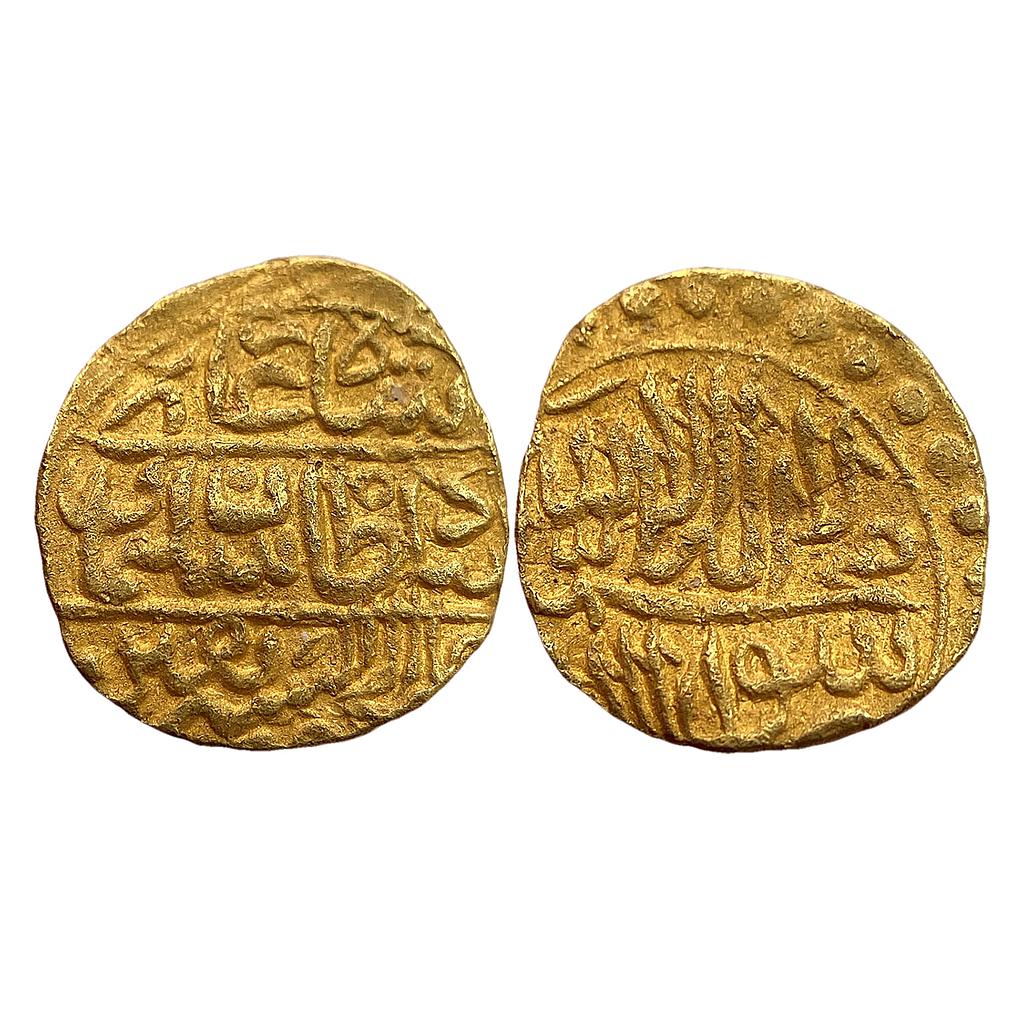 Mughal Sulayman Mirza Mintless type but attributed to Badakhshan area Gold 1/12 Indian Mohur