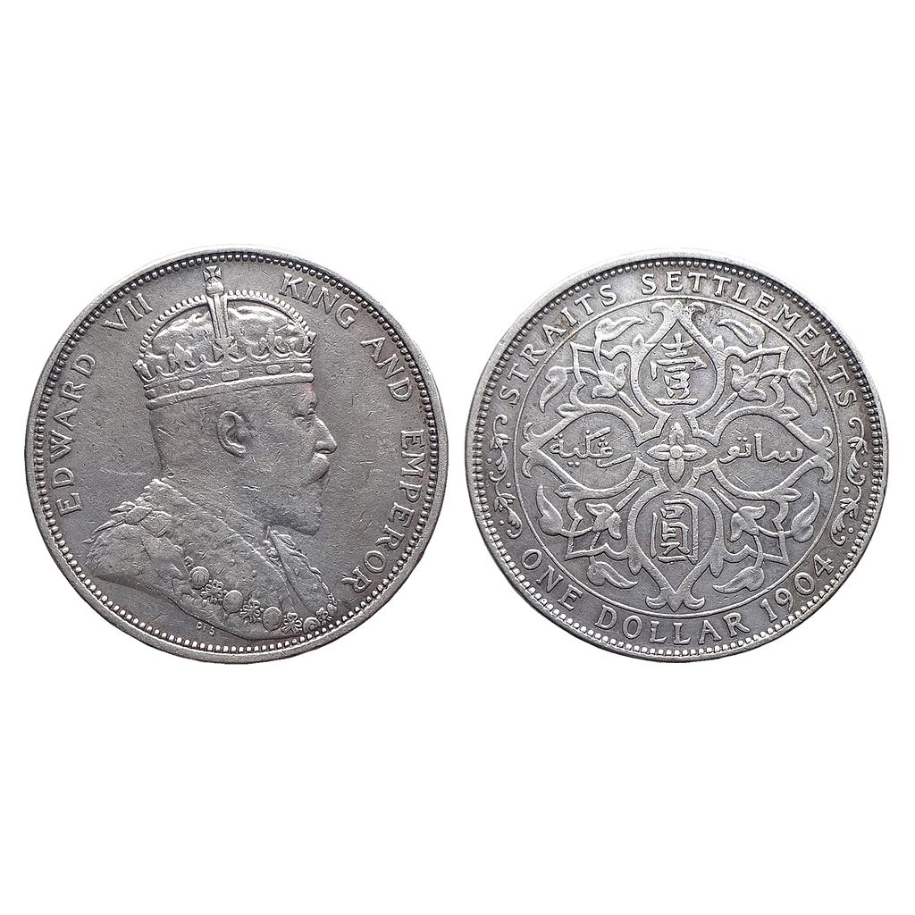 Malaysia Straits Settlements Edward VII 1904 AD Silver (.900) One Dollar