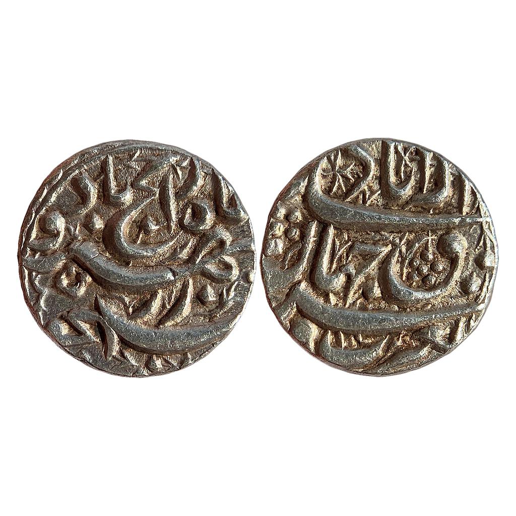 Mughal Akbar Rebellion Issue of Jahangir Bagharb -O- Sharq couplet Allahabad Mint Silver Rupee