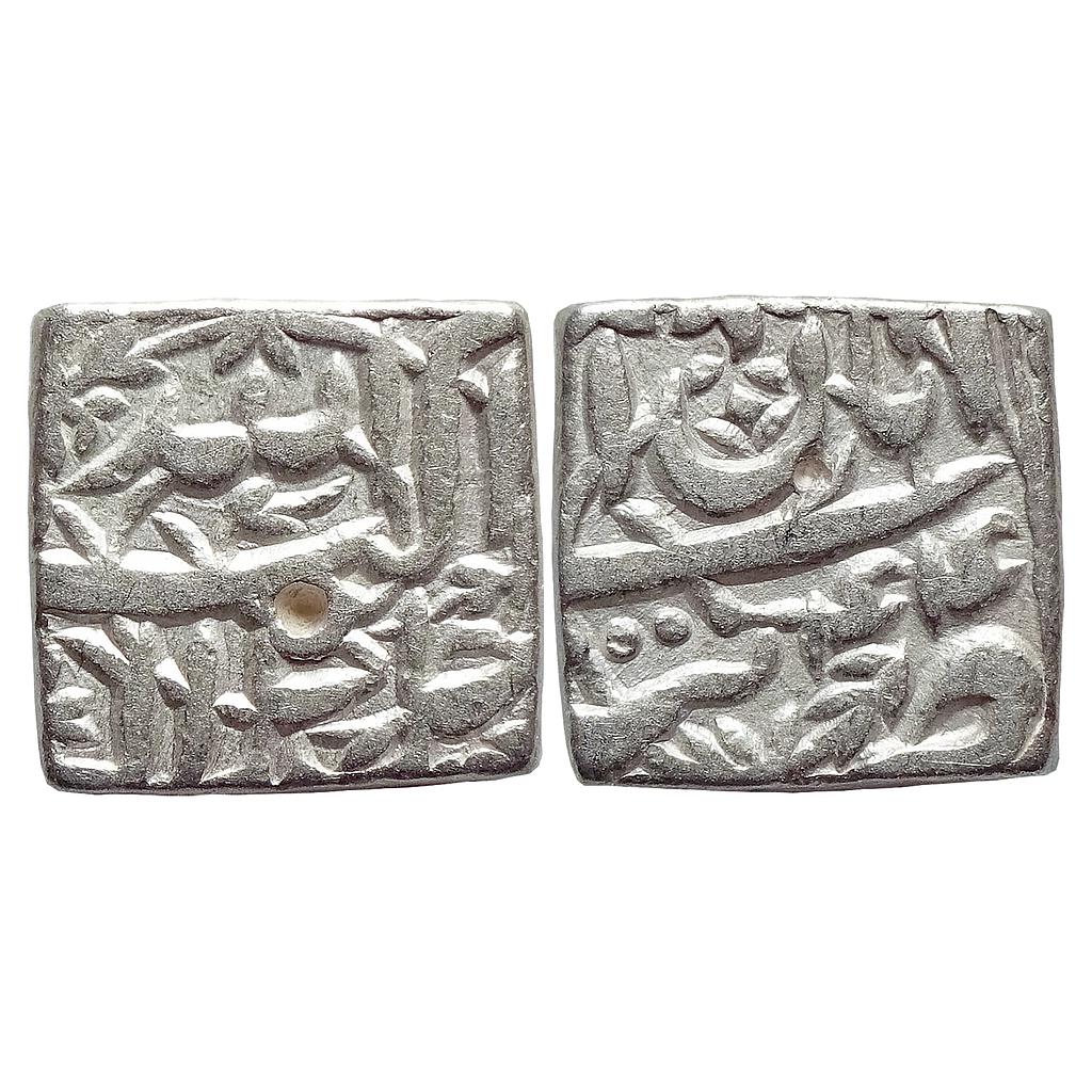 Mughal Akbar Tatta Mint Silver Square Rupee