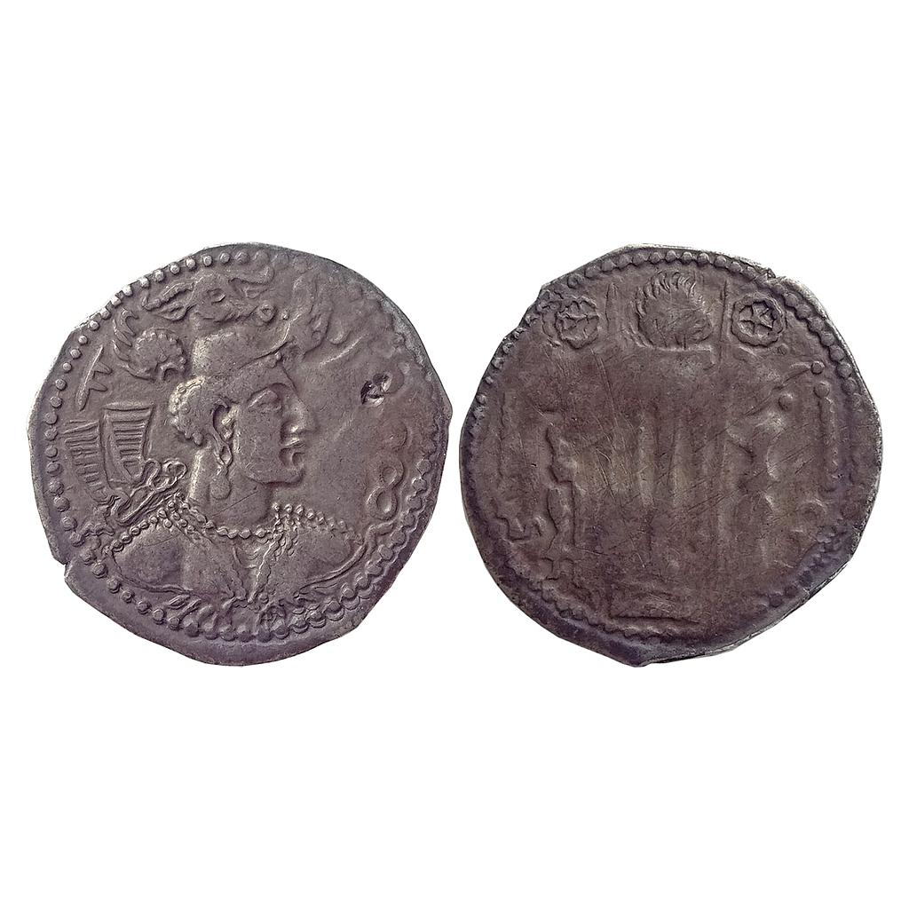 Ancient Nezak Huns in Ghazna Silver Drachm