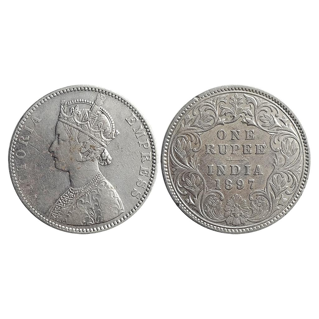 British India Victoria Empress 1897 AD Bombay Mint Silver Rupee