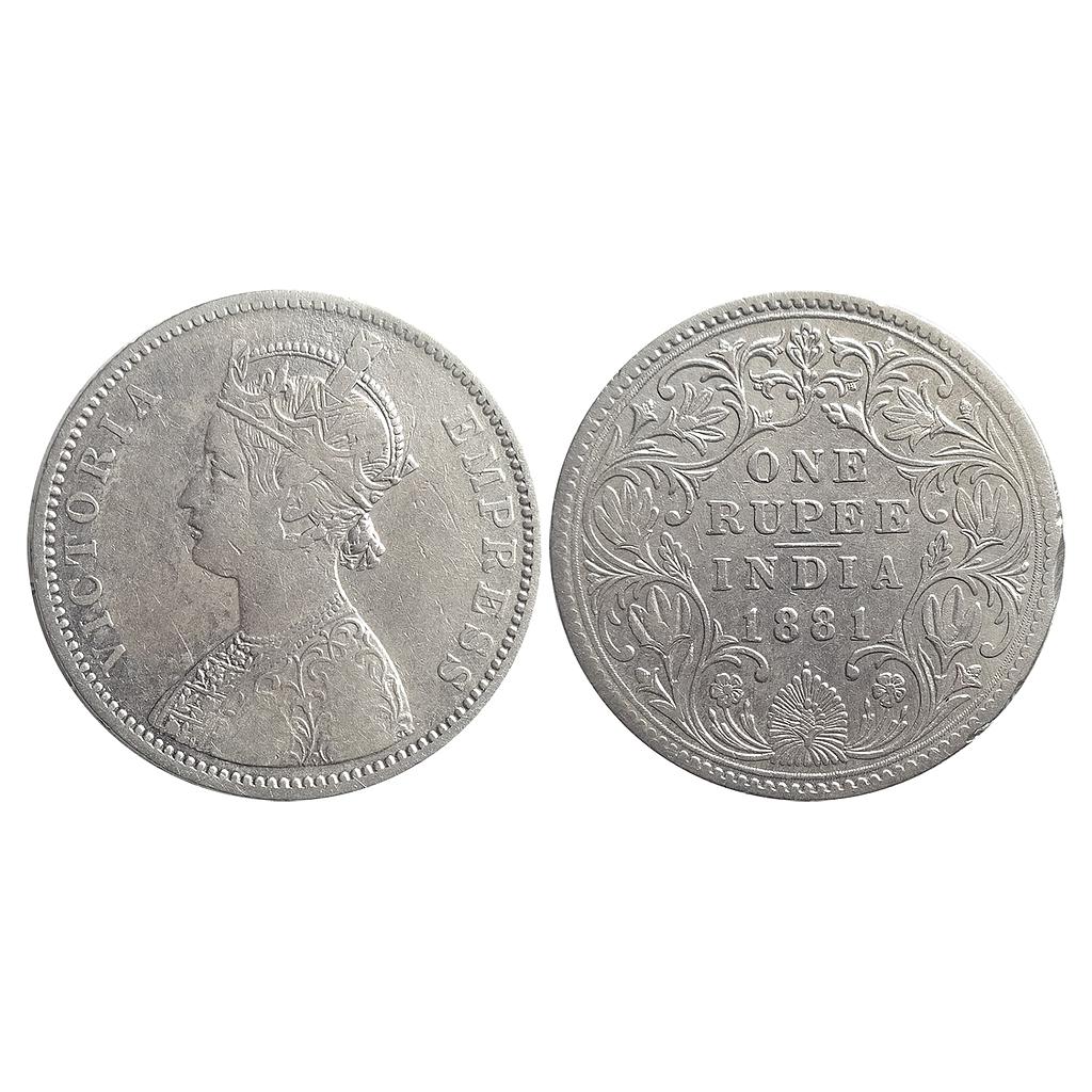 British India Victoria Empress 1881 AD Bombay Mint Silver Rupee