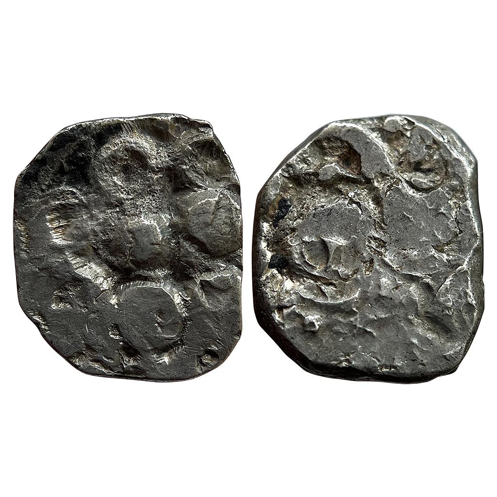 Ancient Archaic punch mark series from middle Ganga valley  Silver 1/2 Vimshatika