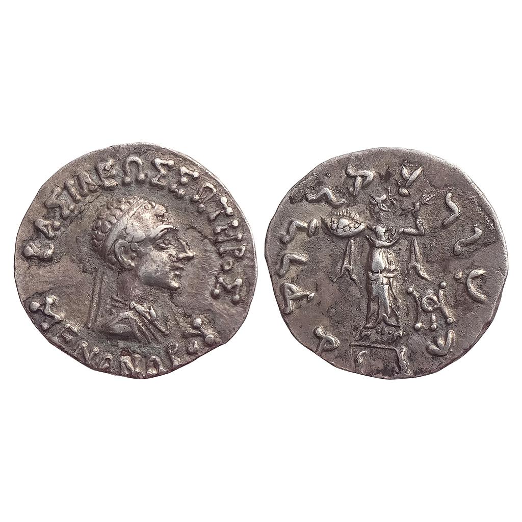 Ancient Indo-Greeks Menander I Silver Drachma