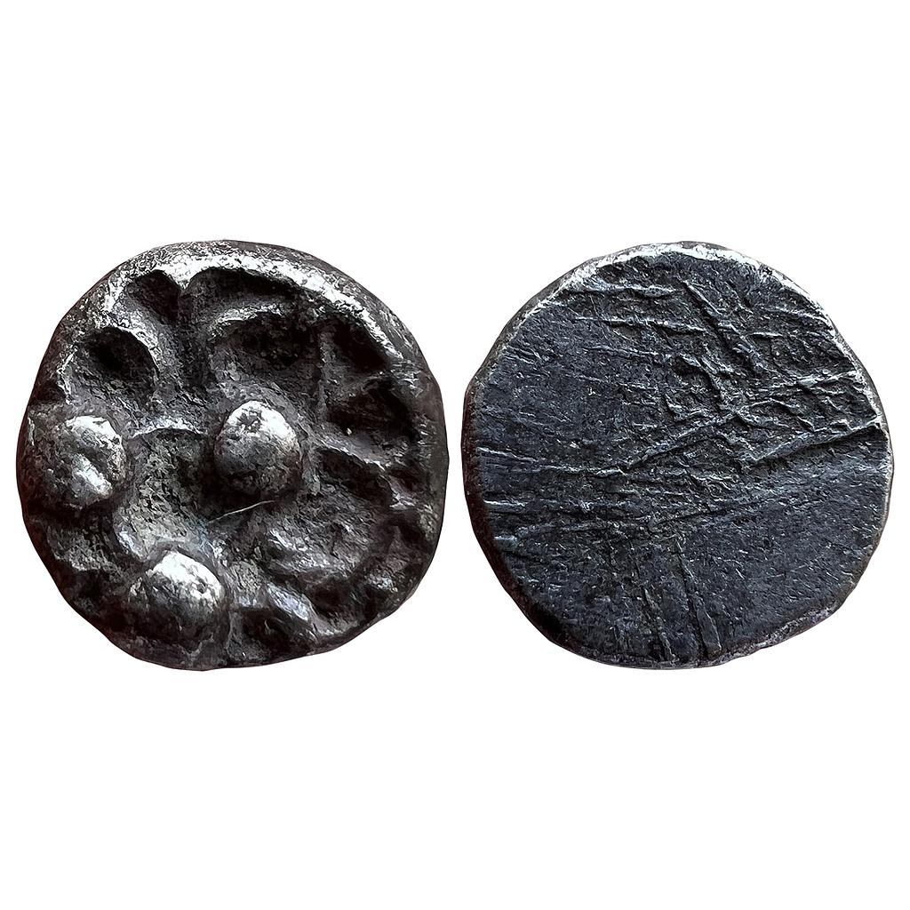 Ancient Punch Marked Coinage Panchala Maha Janapada early type Silver 1/2 Vimshatika