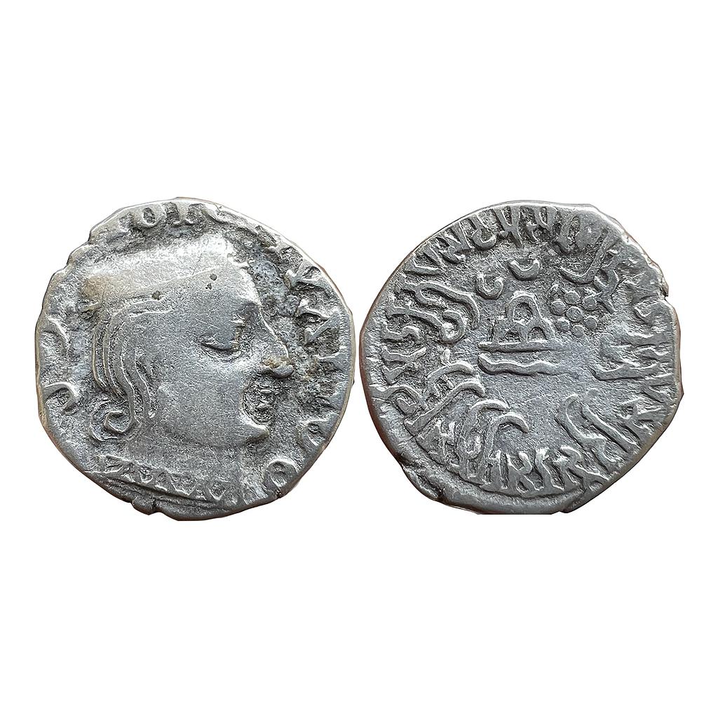 Ancient Western Kshatraps Kardamaka family Gujarat Damasena son of Rudrasimha I Silver Dramma