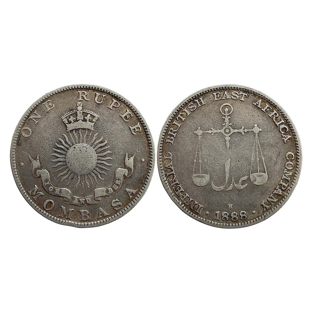 Mombasa IBEA (Imperial British East Africa) Coinage Silver (.917) Rupee