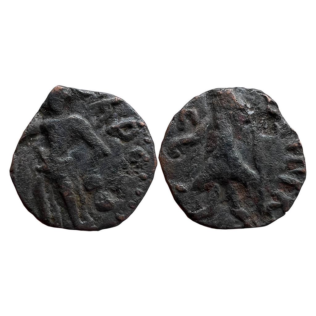 Ancient Kushanas Kanishka I or II Copper Half Drachm