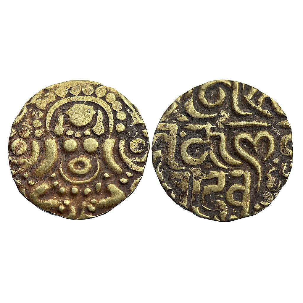 Hindu Medieval Chandellas of Jajekabhukti Sallakshana Varman Debased Gold 4-1/2 Masha