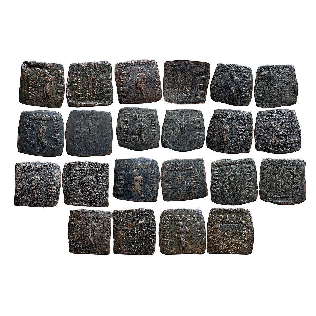 Ancient Indo-Greeks Apollodotus I Set of 11 coins Bronze Hemi-Obols