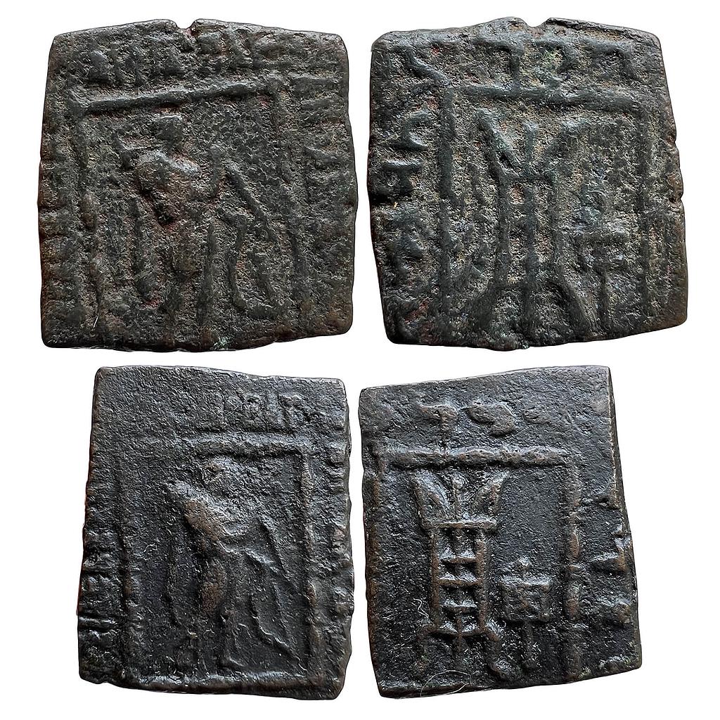 Ancient Indo-Greeks Apollodotus II Set of 2 coins Bronze Quadruples