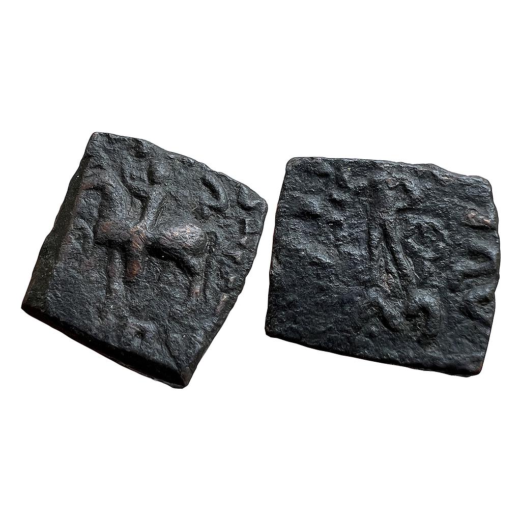 Ancient Indo-Scythians Northern Satraps Hajatriaaka Mujatria Bronze Fractional Unit