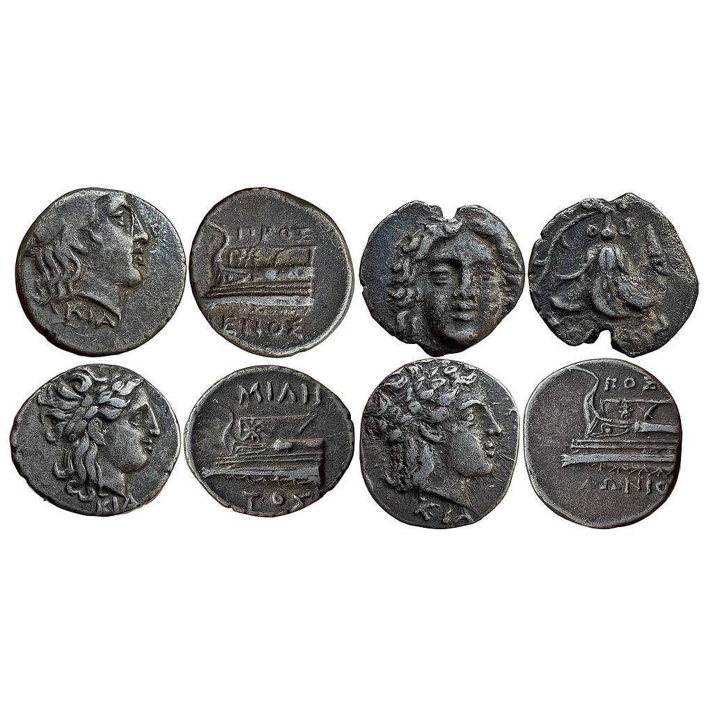 Ancient World Bithynia Turkey Struck under various local magistrates under Greek occupation Set of 4 coins Silver Hemidrachms