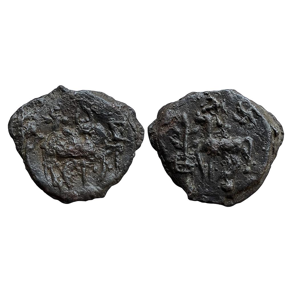 Ancient Kaushambi Vatsa Region Lanky Bull Type Uninscribed Cast Copper Unit