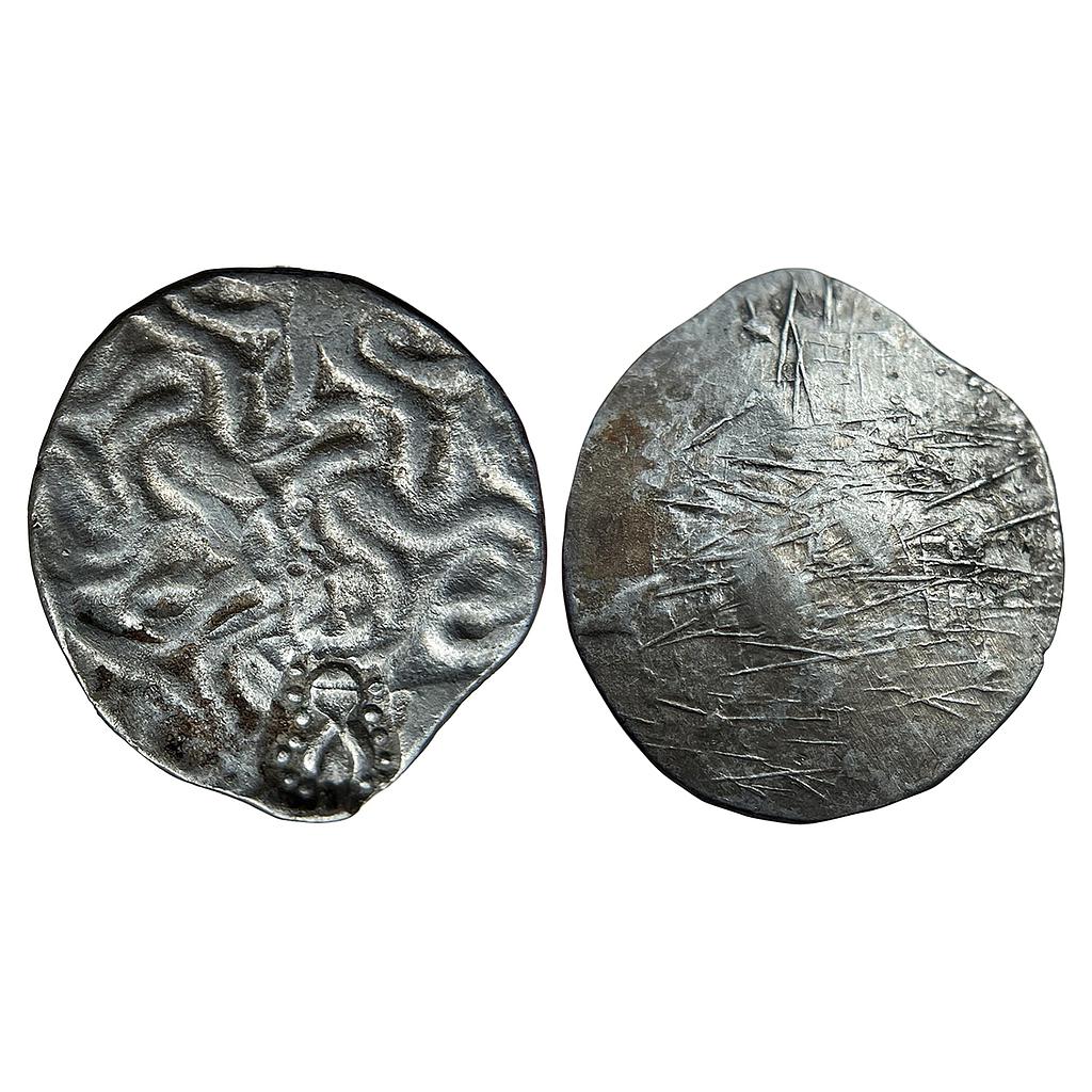Ancient Punch Marked Coinage Whorl coin type of the Northern Upper Ganga region Normally attributed to Early Panchala Silver Vimshatika