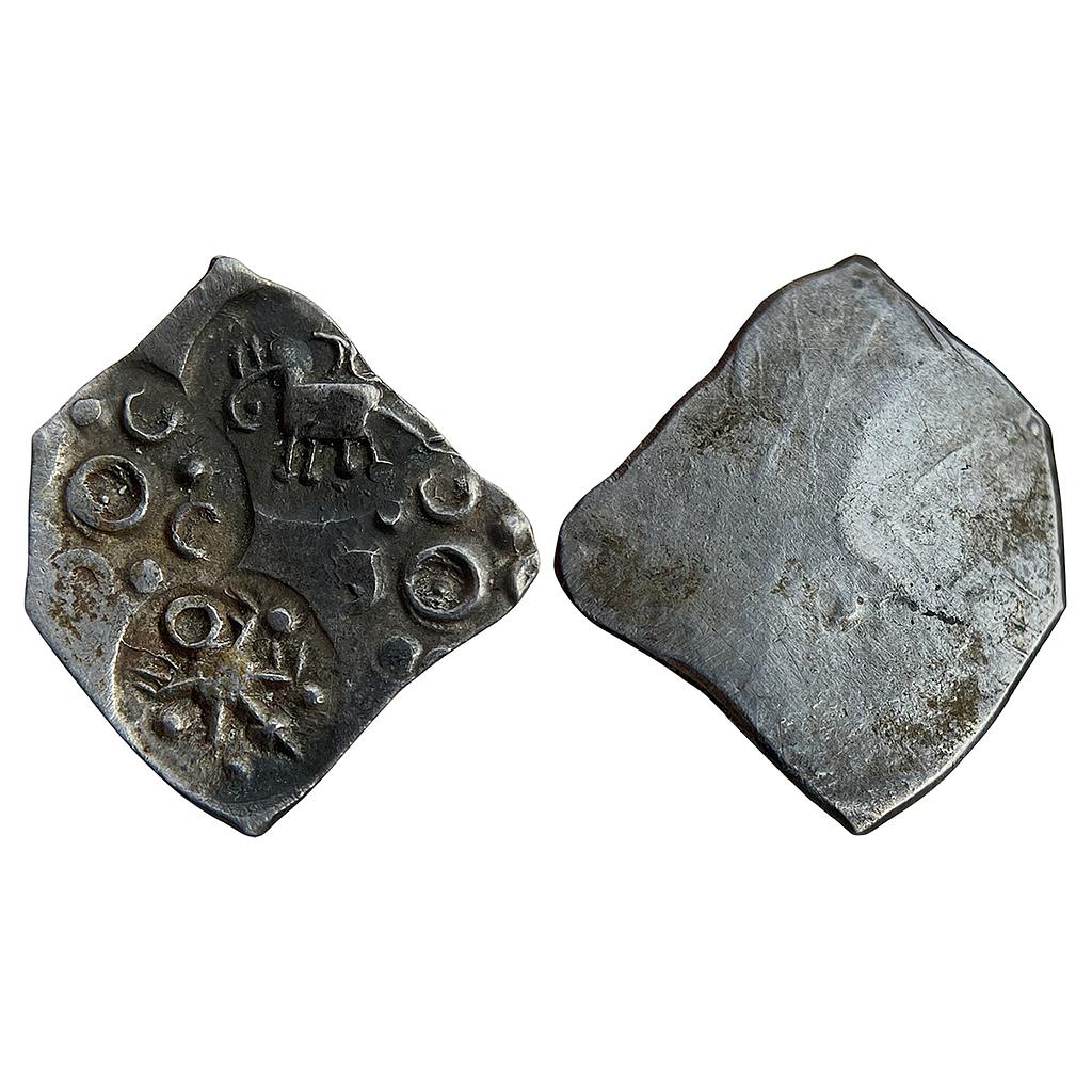 Ancient Punch Marked Coinage from Godavari Valley Vidarbha region ABBC type Silver 1/2 Karshapana