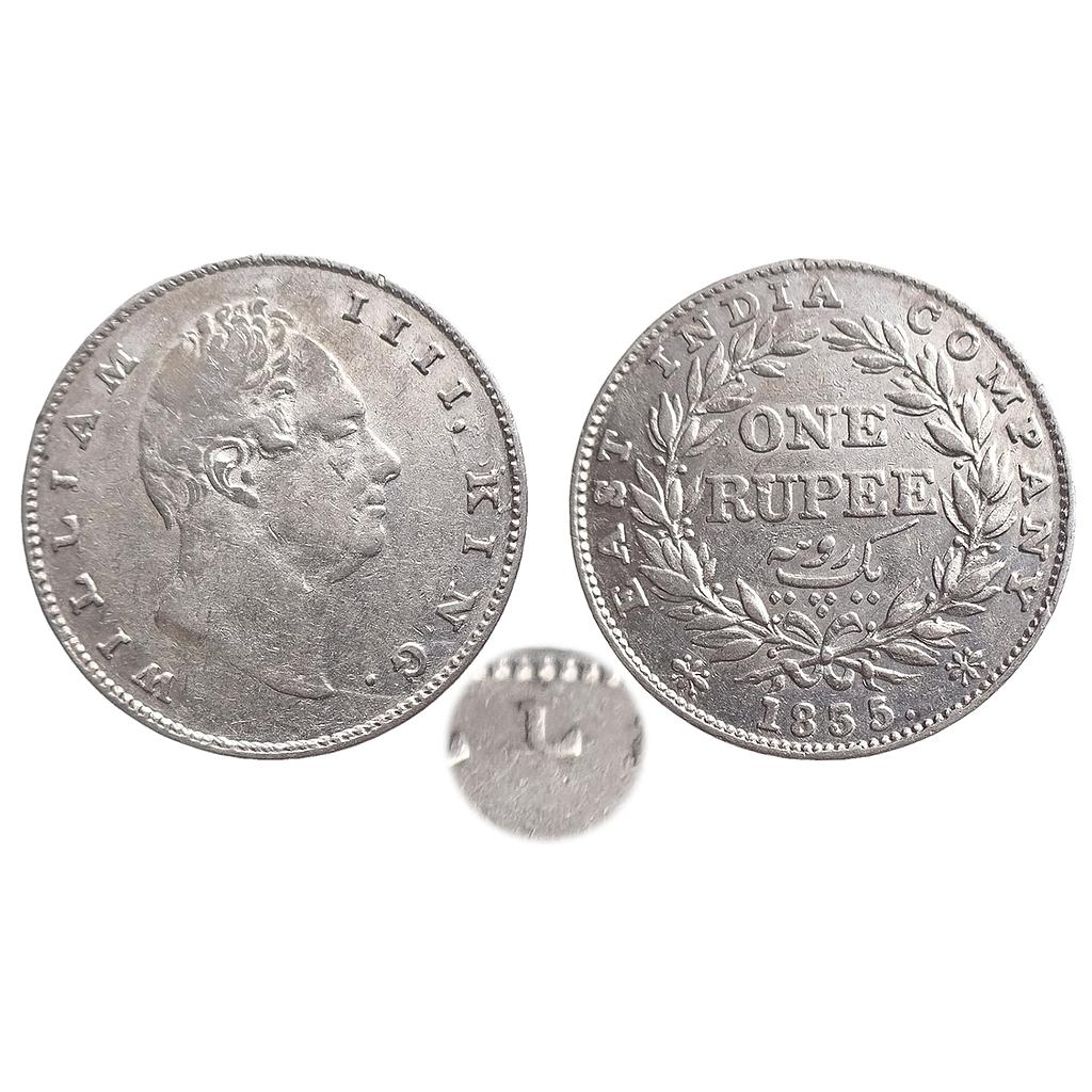 EIC William IV 1835 AD No initials B(a) / II Bud leaves 20 Berries Bombay Mint Silver Rupee