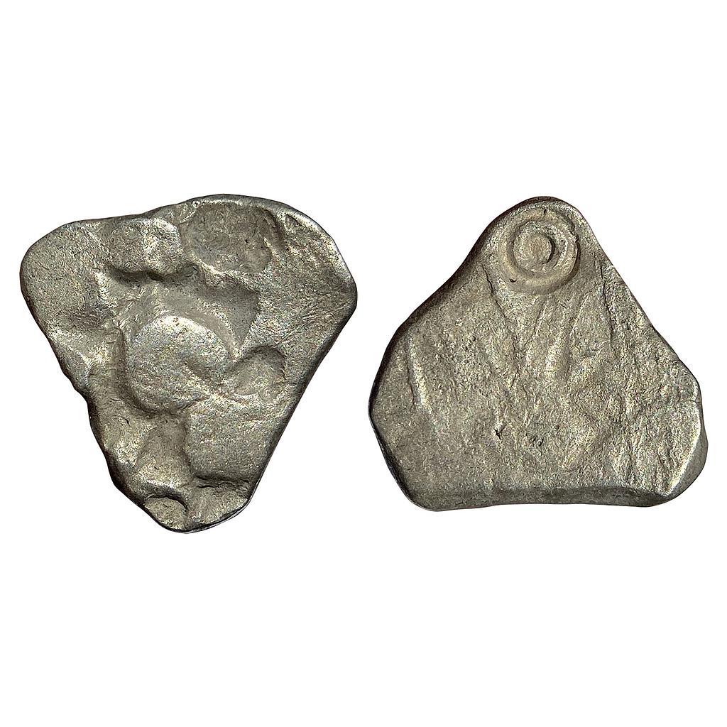 Ancient Punch Marked Coinage Panchala Maha Janapada Silver 1/2 Vimshatika