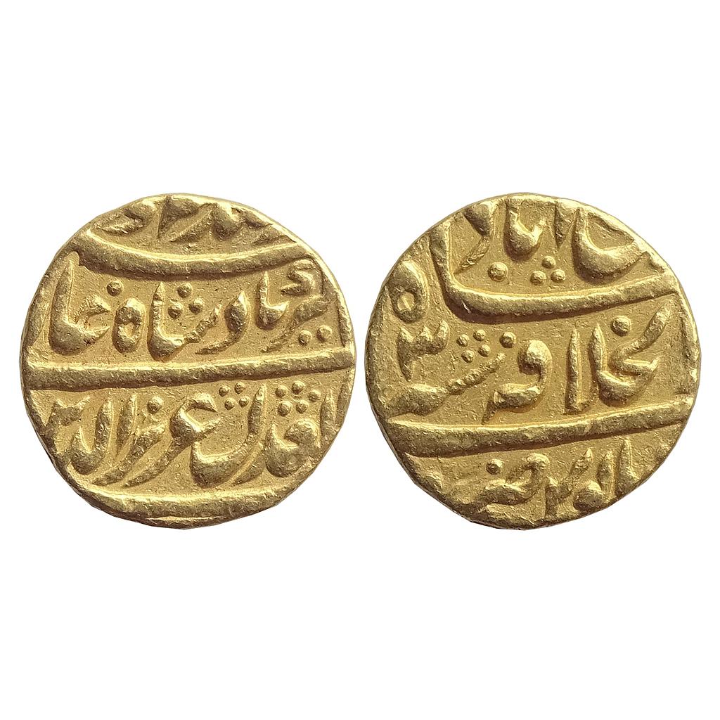 Mughal Aziz-u-din Alamgir II &quot;Gold Mohur&quot; Dar-Ul-Khailafat Shahjahanbad Mint