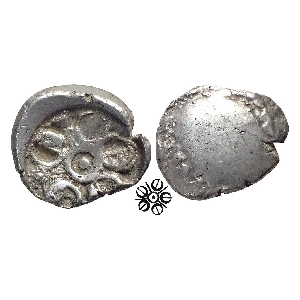 Ancient Archaic Punch Marked Coinage Attributed to Gandhara Janapada Local Swat Valley type Silver 2 Shana or 1/4 Shatamana