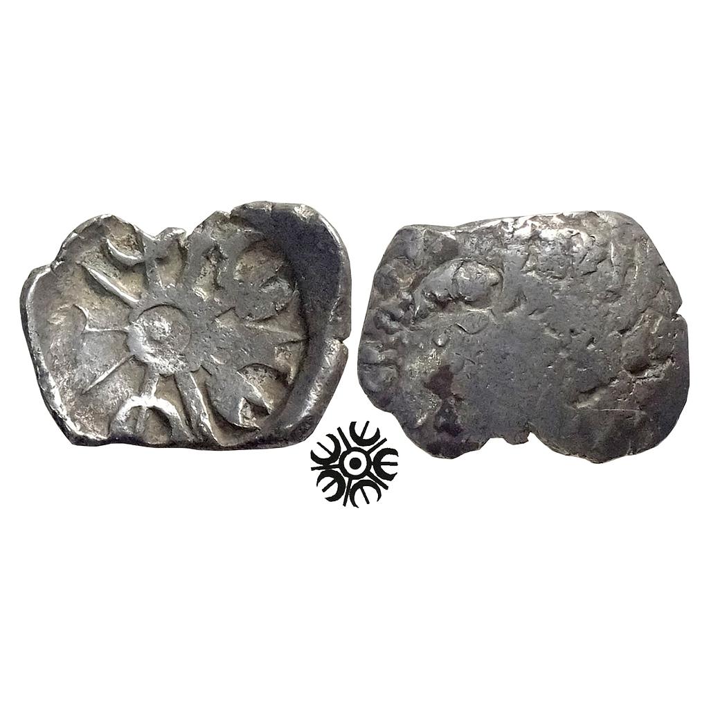 Ancient Archaic Punch Marked Coinage Attributed to Gandhara Janapada Local Swat Valley type Silver 2 Shana or 1/4 Shatamana
