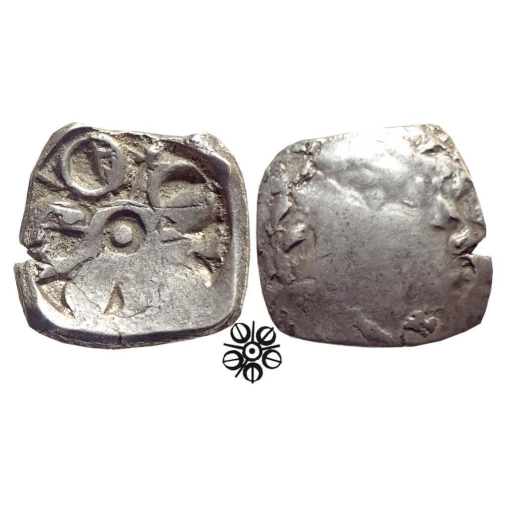 Ancient Archaic Punch Marked Coinage Attributed to Gandhara Janapada Silver 2 Shana or 1/4 Shatamana