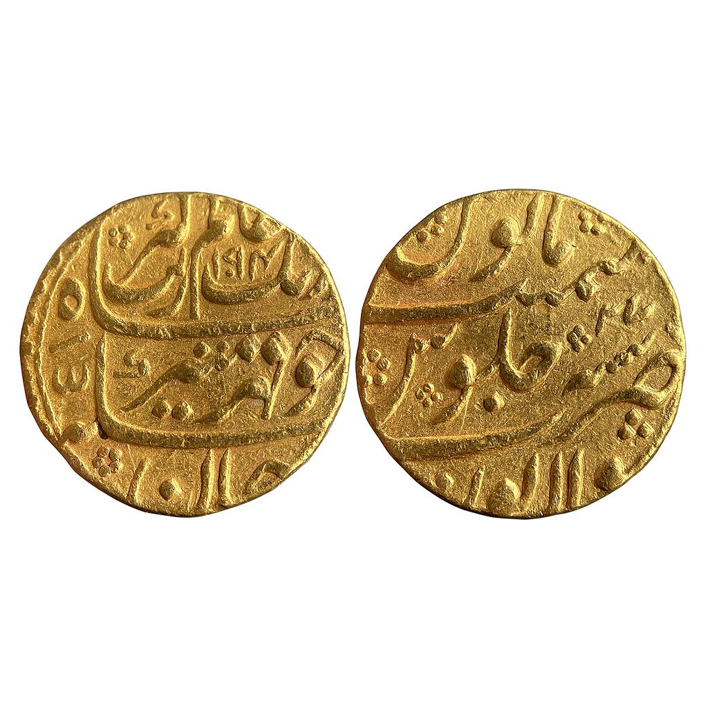 Mughal Aurangzeb Sholapur Mint Gold Mohur
