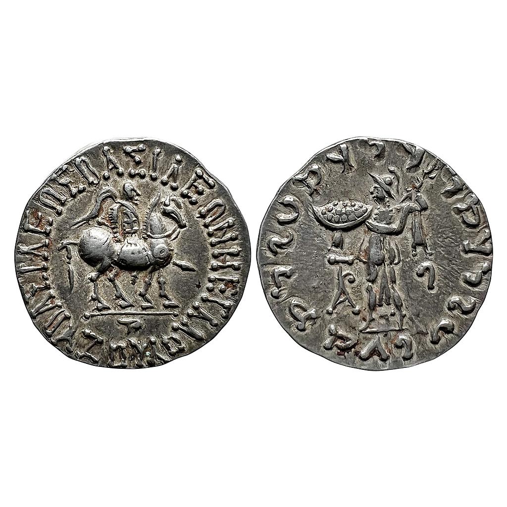 Ancient Indo-Scythians Azes Silver Tetradrachm