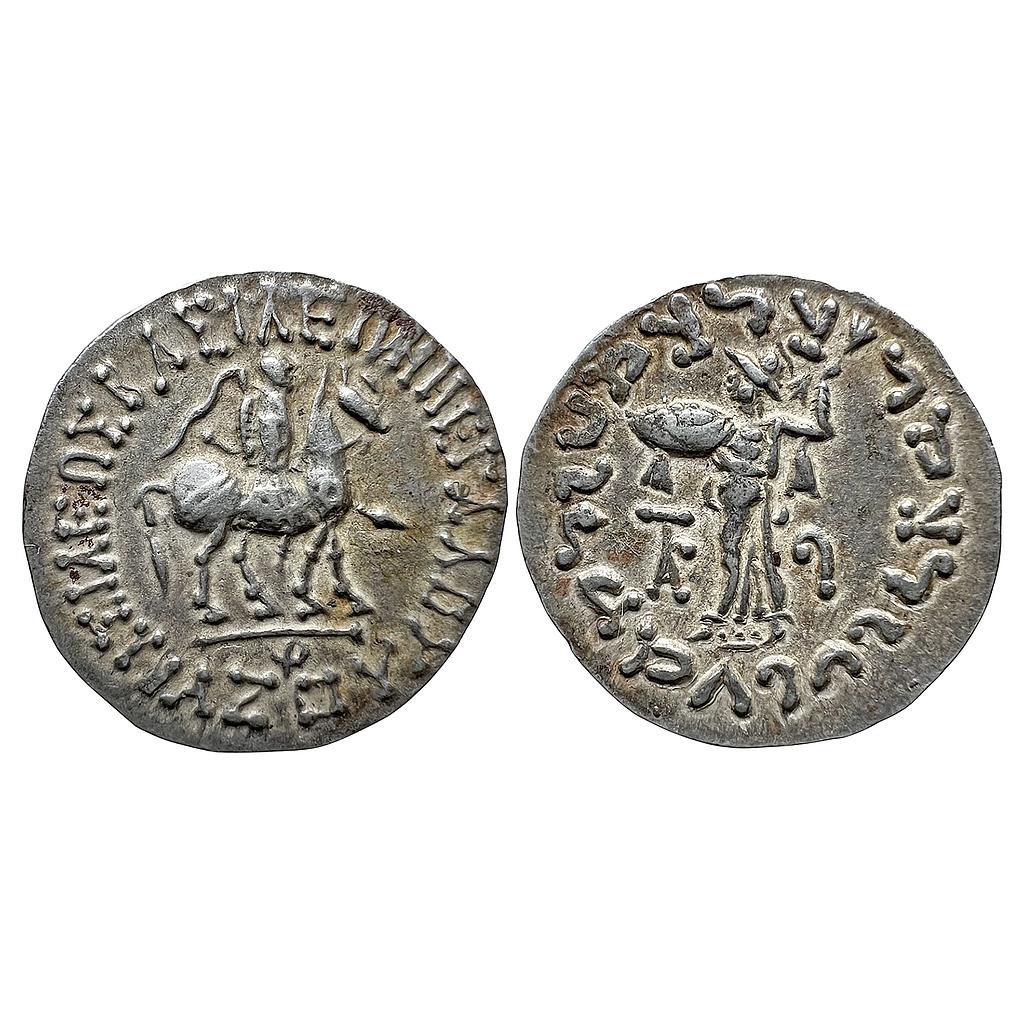 Ancient Indo-Scythians Azes I Silver Tetradrachm